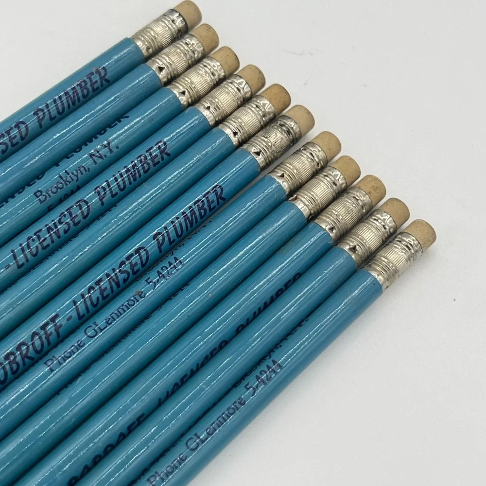 Lot of 10 vintage Eagle Chemi-Sealed Turquoise drawing pencils From 1960.